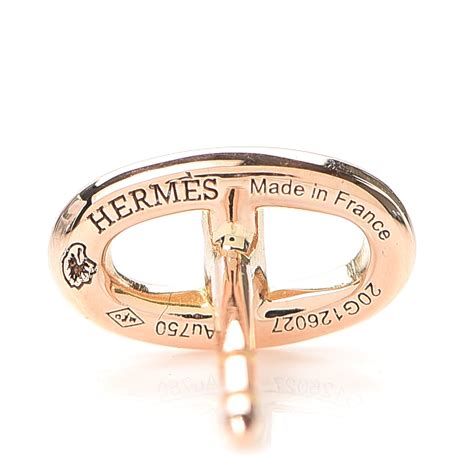 HERMES 18K Rose Gold TPM Chaine D'Ancre Stud .